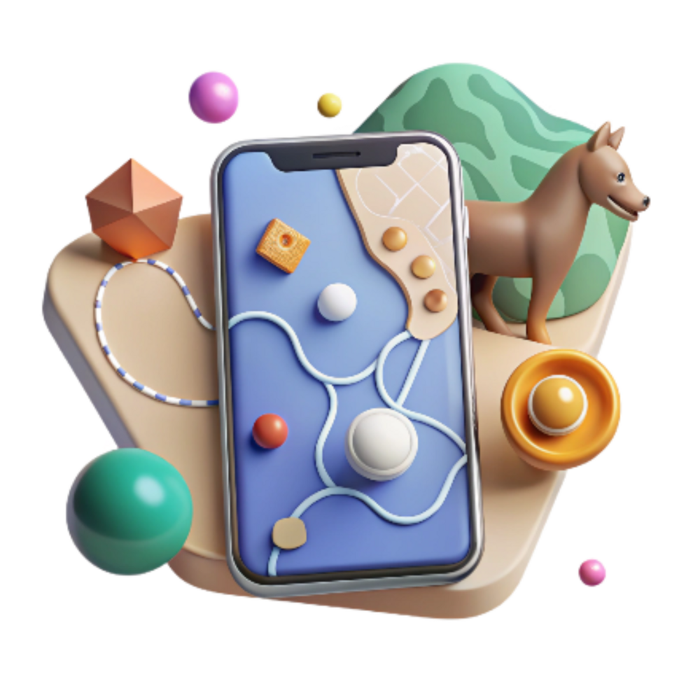elegant abstract Digital Illustration of Animal Tracking Software Modern Style Isolated high resolution png