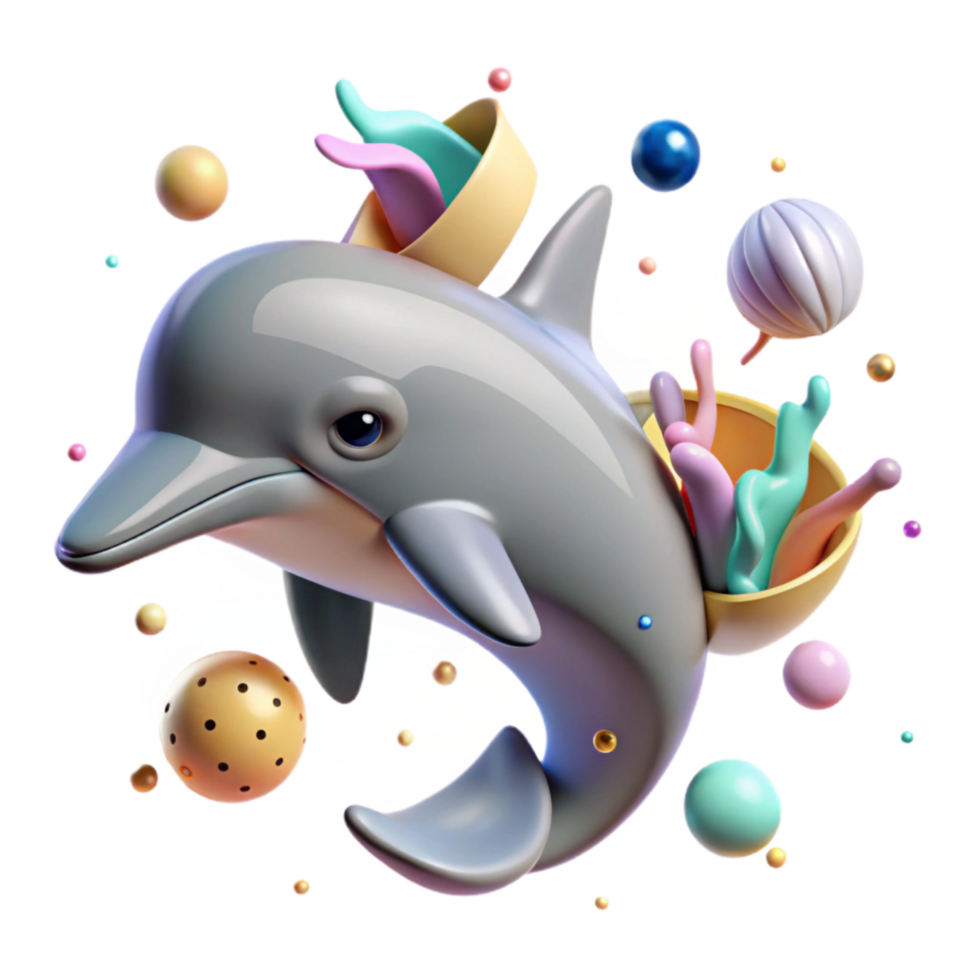 elegant modern Ai Analyzing Dolphin Echolocation Transparent Background authentic png