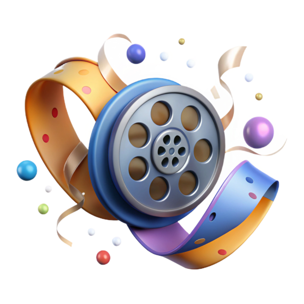 elegant rustic Film Reel Spinning Fast Cutout authentic png