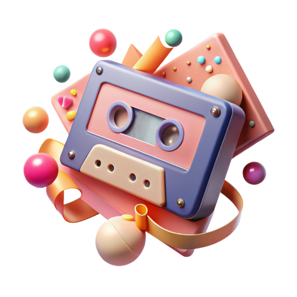elegant classic Cassette Tape and Player Isolated with Shadow exclusive png