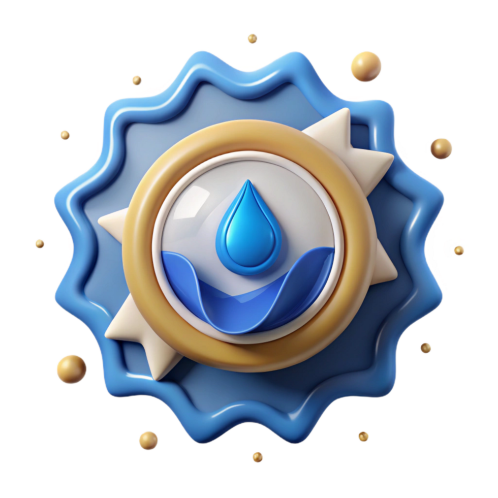 elegant rustic Clean Water Advocacy Badge Isolated png