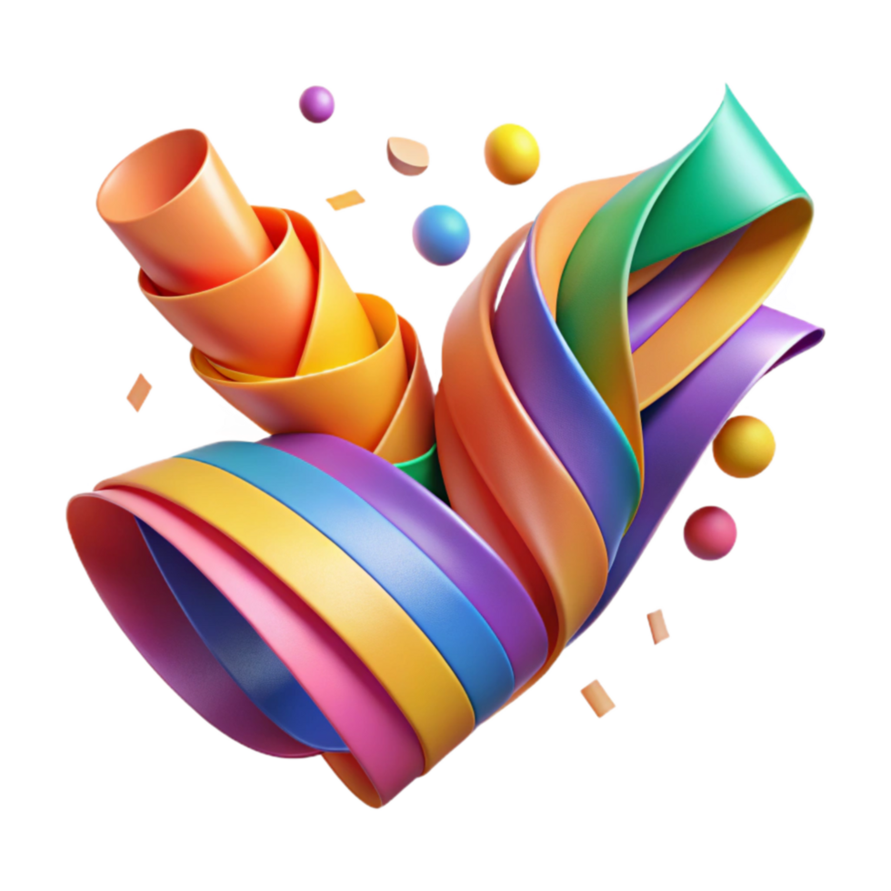 dramatic classic Colorful Paper Streamers Diagonal View Cutout genuine png