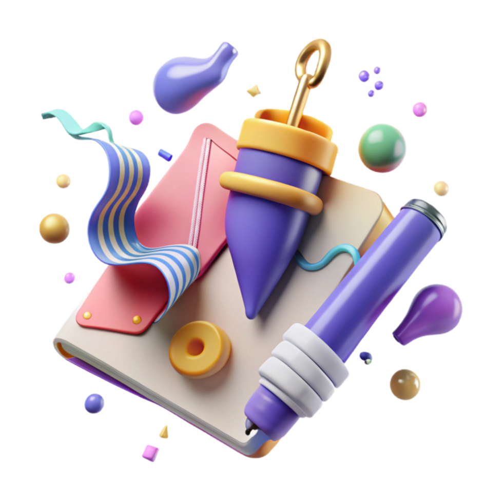 magnificent vintage Digital Pen and Notepad Isolated Element original png