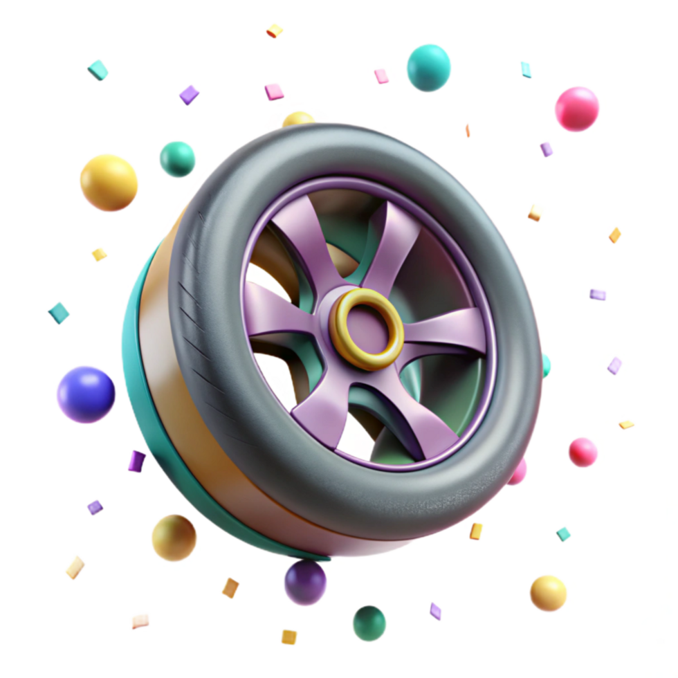 serene minimalist Cutout Futuristic Car Wheel Design original png