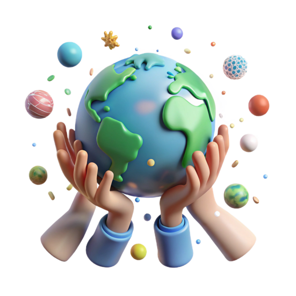magnificent contemporary Community Hands Holding Earth Transparent Background png
