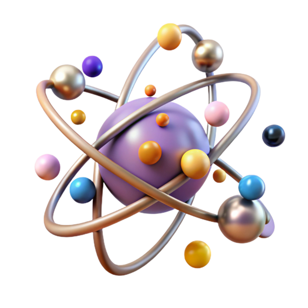 extraordinary traditional Atom Model with Orbiting Electrons Transparent Background exclusive png