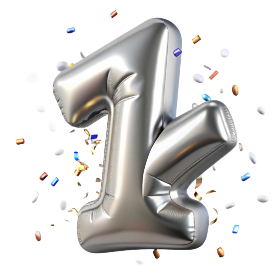 extraordinary rustic D Rendered Number 1 Isolated Silver professional png