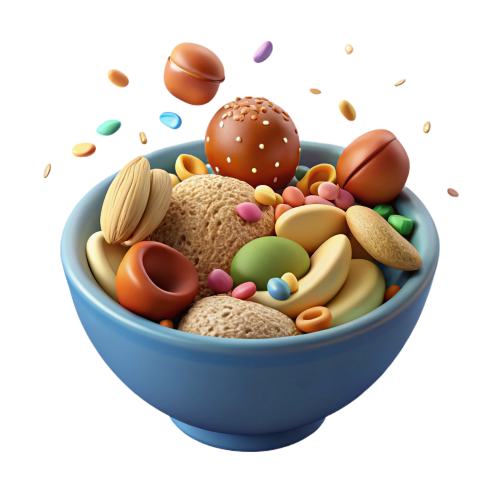 elegant rustic Bowl of Mixed Nuts Cutout professional png