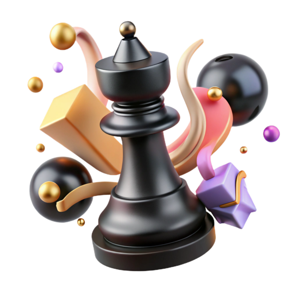 extraordinary traditional Black Chess Piece Transparent Background with High Contrast premium png