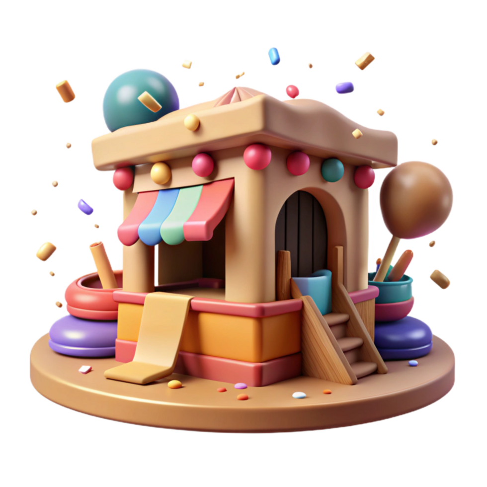 extraordinary rustic Colorful Illustration of an Ancient Trading Post Cutout high resolution png
