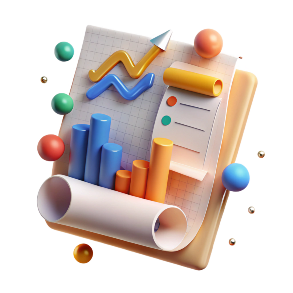 magnificent contemporary Document Analysis Chart and Graph Isolated professional png