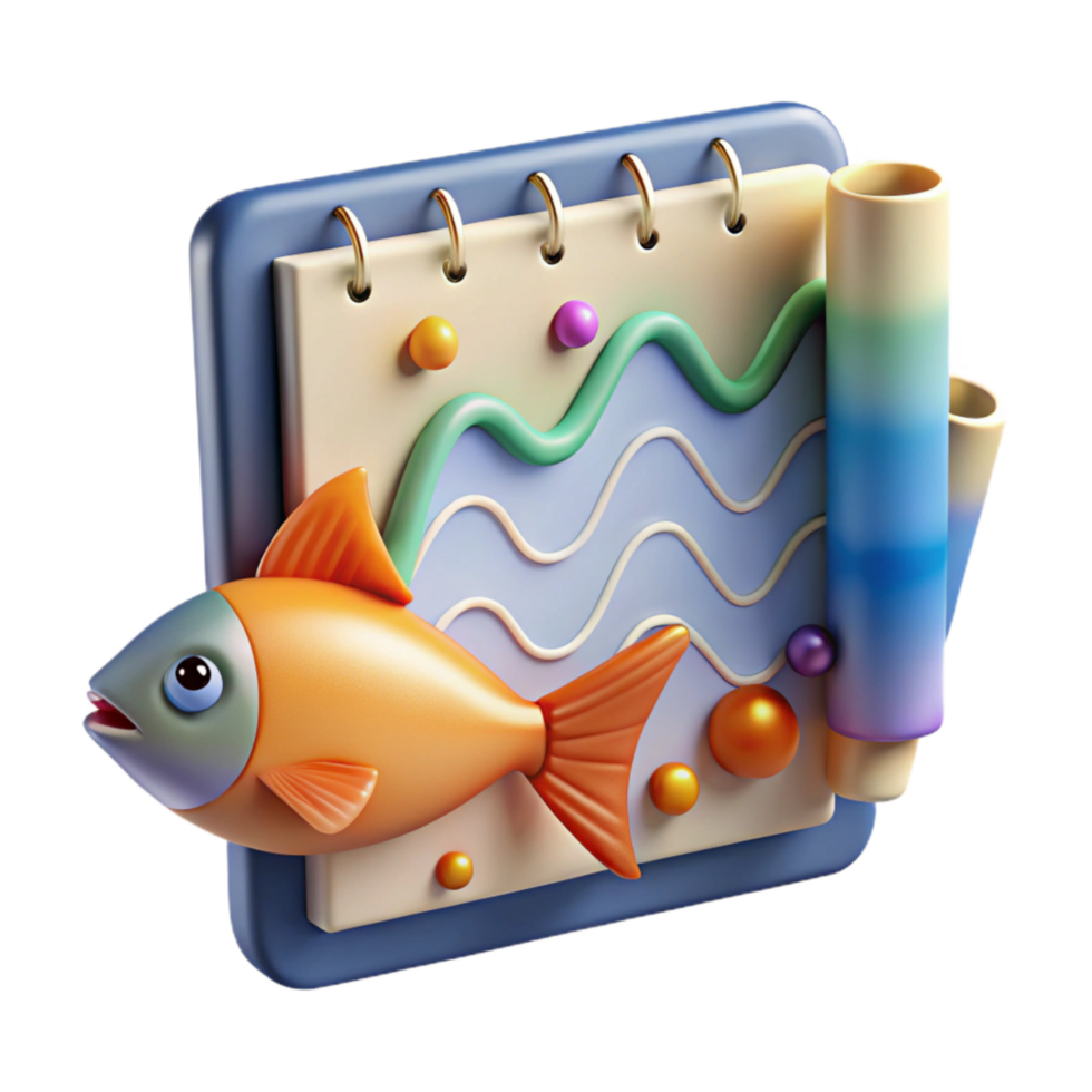 vibrant abstract Depleted Fish Stocks Chart Isolated White Background detailed png