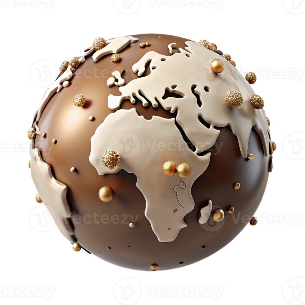 magnificent vintage Antique World Map Sepia Tones Isolated authentic png