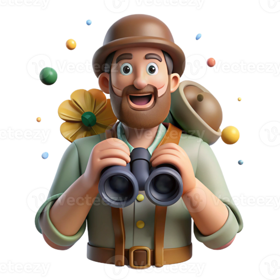 wonderful minimalist Conservationist Holding Binoculars Cutout original png