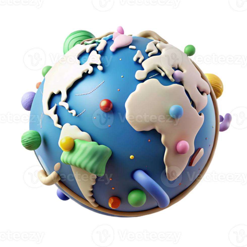 serene minimalist Global Map Environmental Issues Transparent Background high resolution png