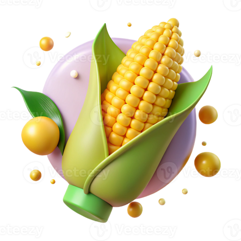 wonderful minimalist Corn on the Cob Isolated Yellow Kernels premium png