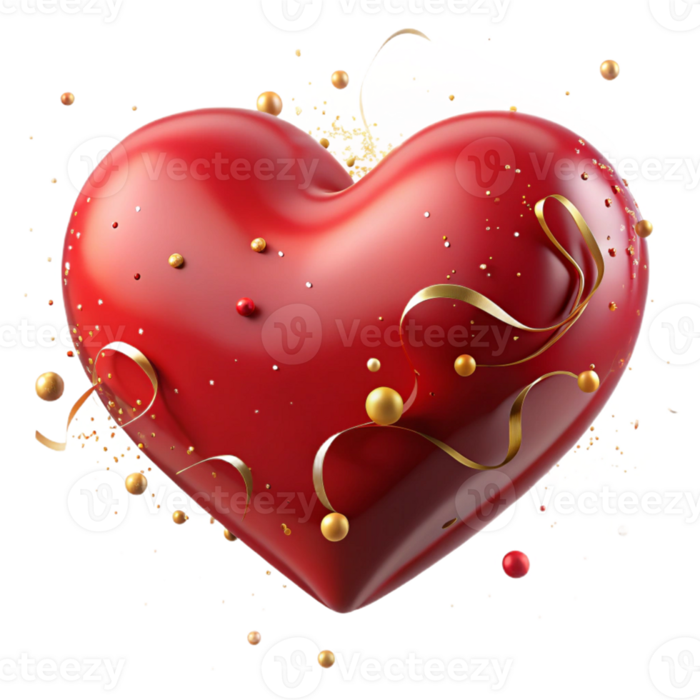 serene contemporary Deep Red Heart Shape with Transparent Background exclusive png