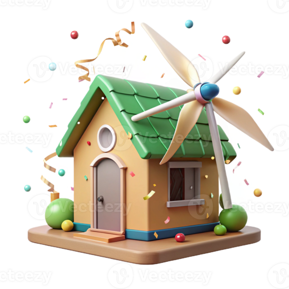 extraordinary rustic Eco Friendly House with Solar Panels Cutout high quality png