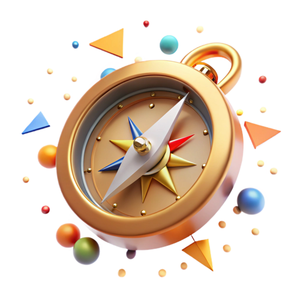 elegant creative Compass Showing Direction Isolated Transparent Background genuine png