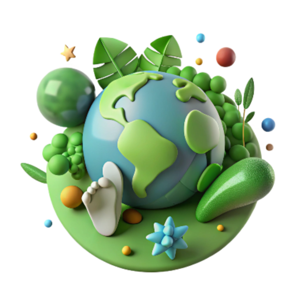 impressive traditional Deforestation Illustration Footprint on Earth Cutout Green Tint professional png