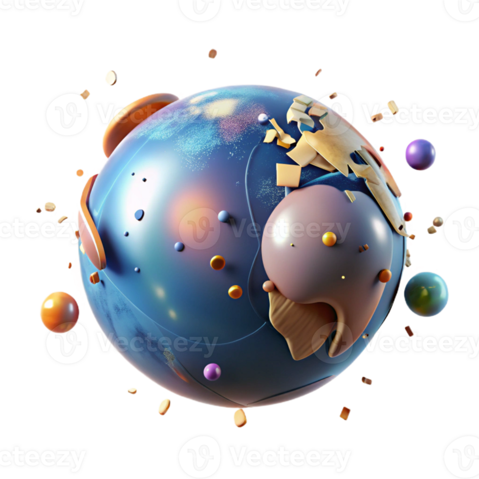 magnificent classic Globe with Atmosphere Realistic Glow Transparent Background png