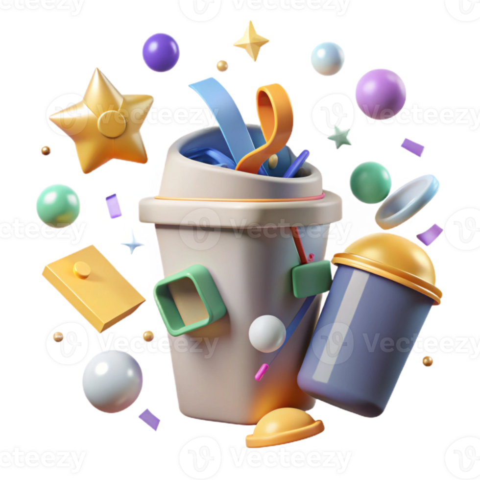 beautiful artistic Community Recycling Waste Transparent Background high resolution png