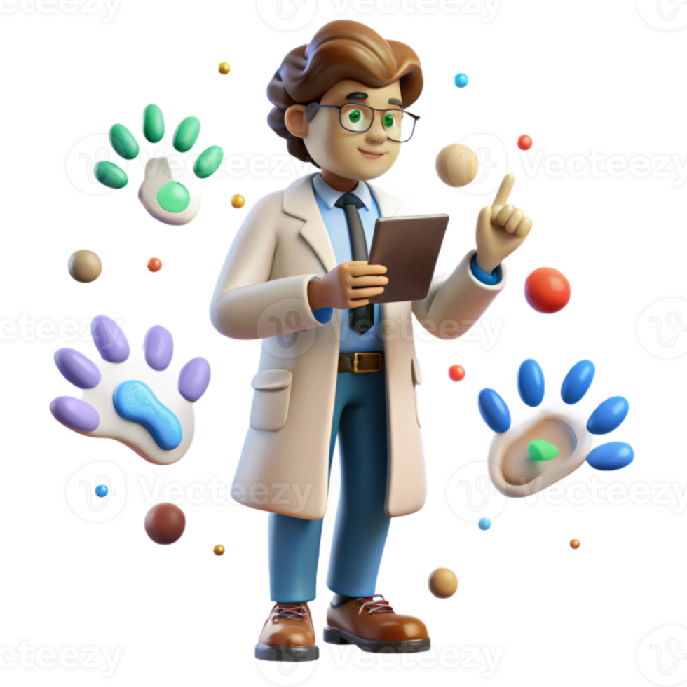 magnificent artistic Citizen Scientist Identifying Animal Tracks Transparent Background original png