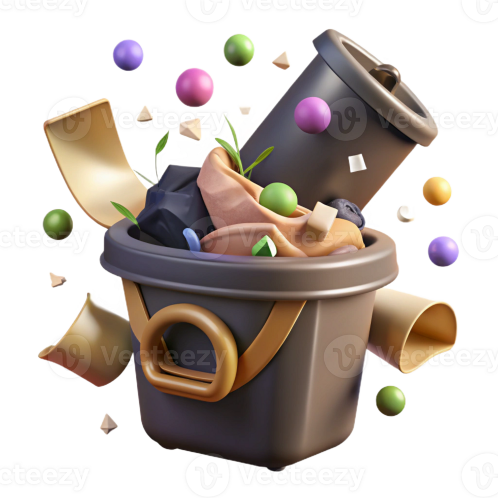 wonderful abstract Compost Bin Overflowing with Organic Matter Cutout original png