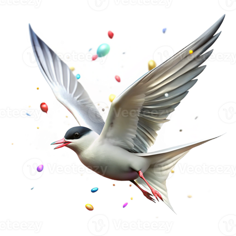 dramatic traditional Arctic Tern Diving for Fish Transparent Background original png