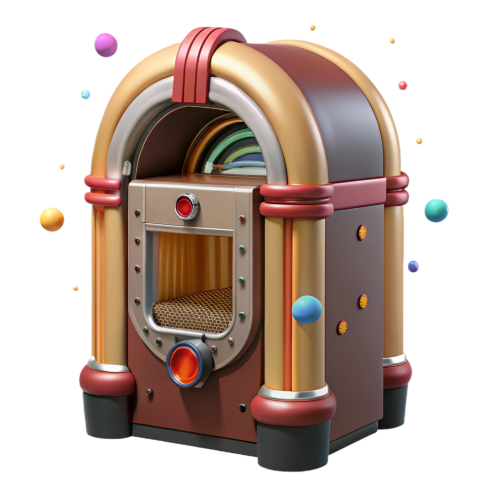 stunning traditional Classic Jukebox Front View Isolated on Transparent Background original png