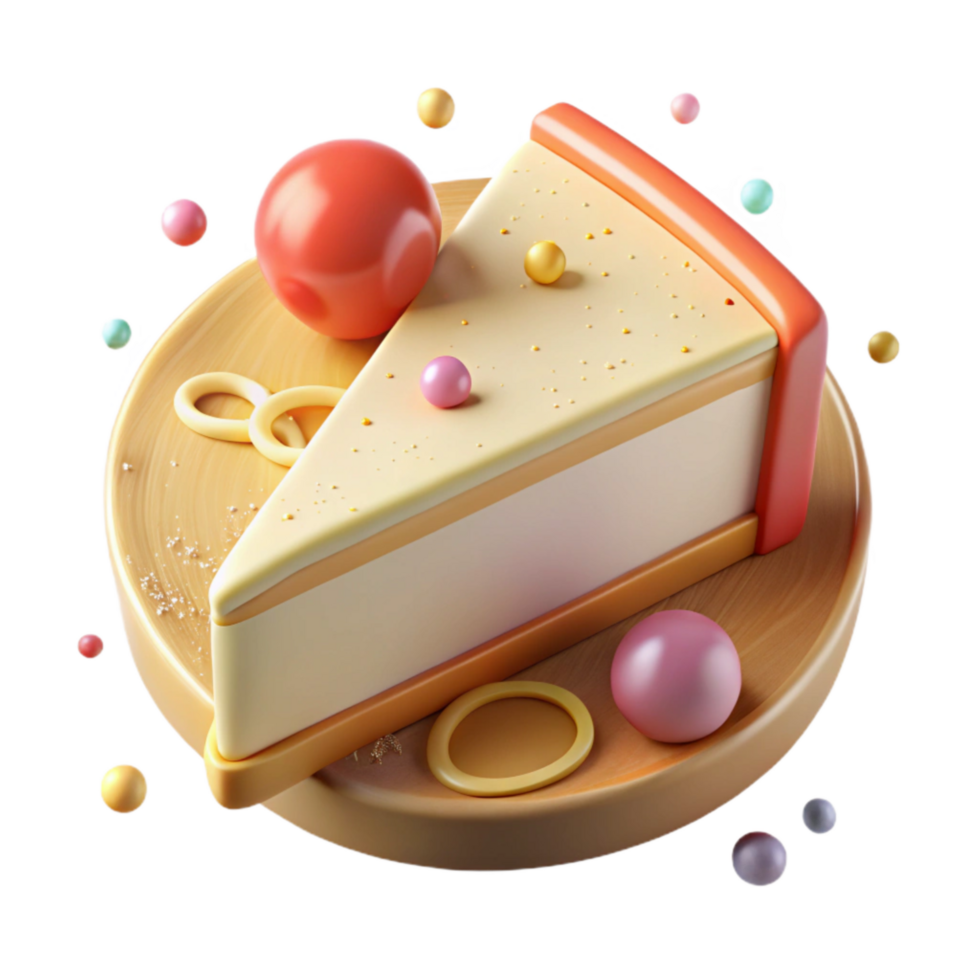 elegant vintage Cheesecake Slice with Graham Cracker Crust Cutout high resolution png