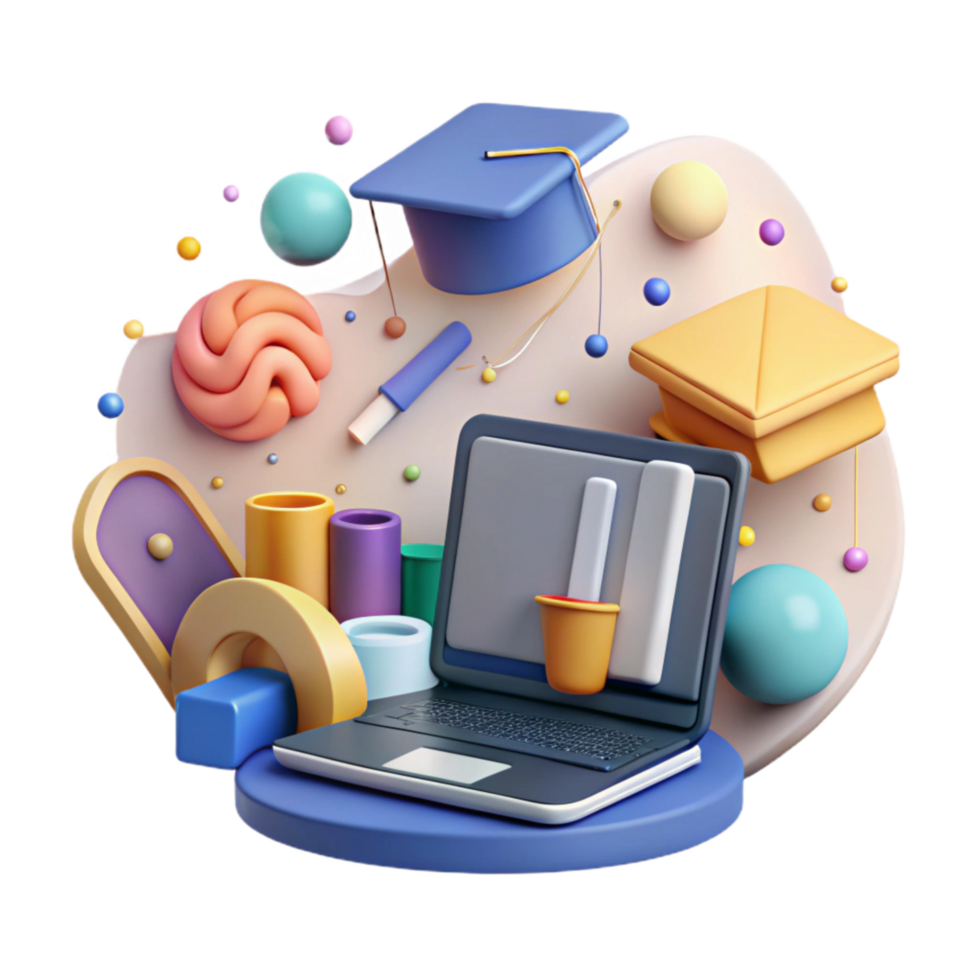 beautiful traditional Blended Learning Icon Classroom and Laptop Cutout high resolution png