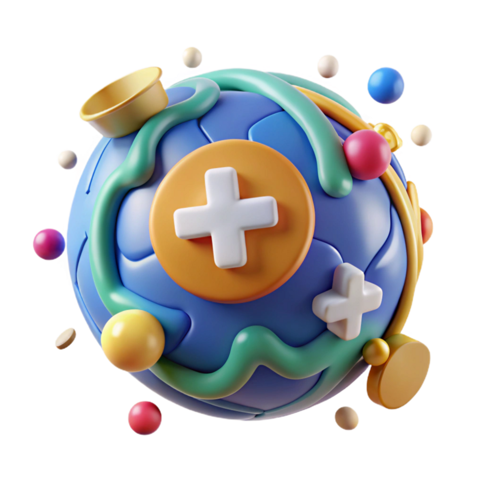 extraordinary artistic Global Health Cooperation Icon Isolated detailed png