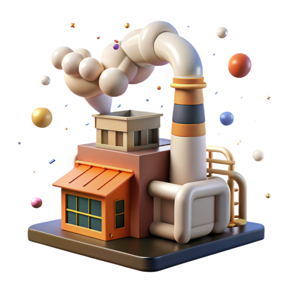 stunning classic Factory Emitting Smoke Top View Cutout premium png