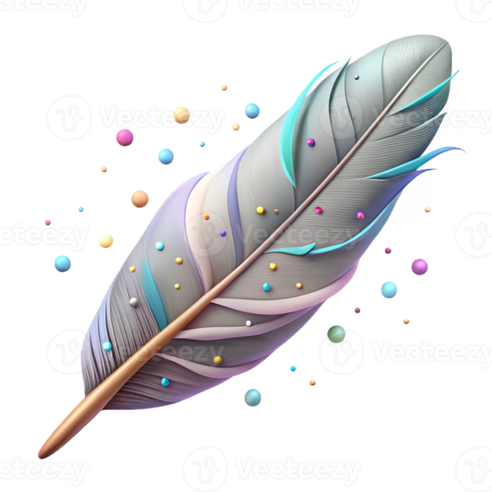 vibrant abstract Bird Feather Pattern Isolated with Subtle Colors high resolution png