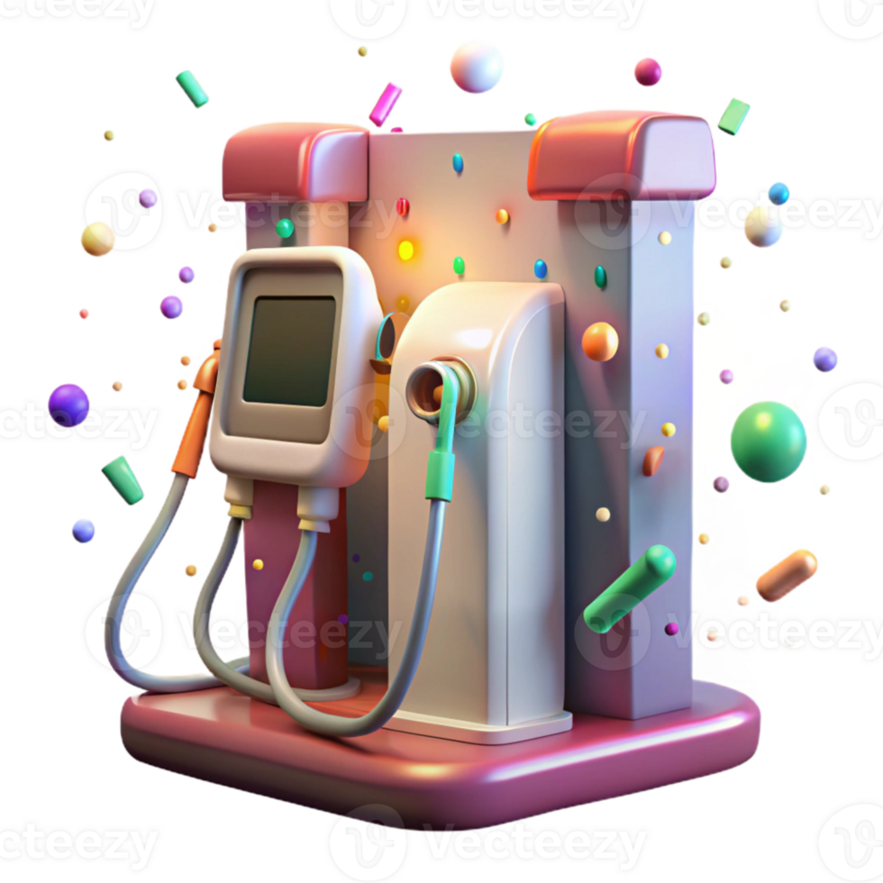 vibrant creative Electric Car Charging Station Isolated Element exclusive png