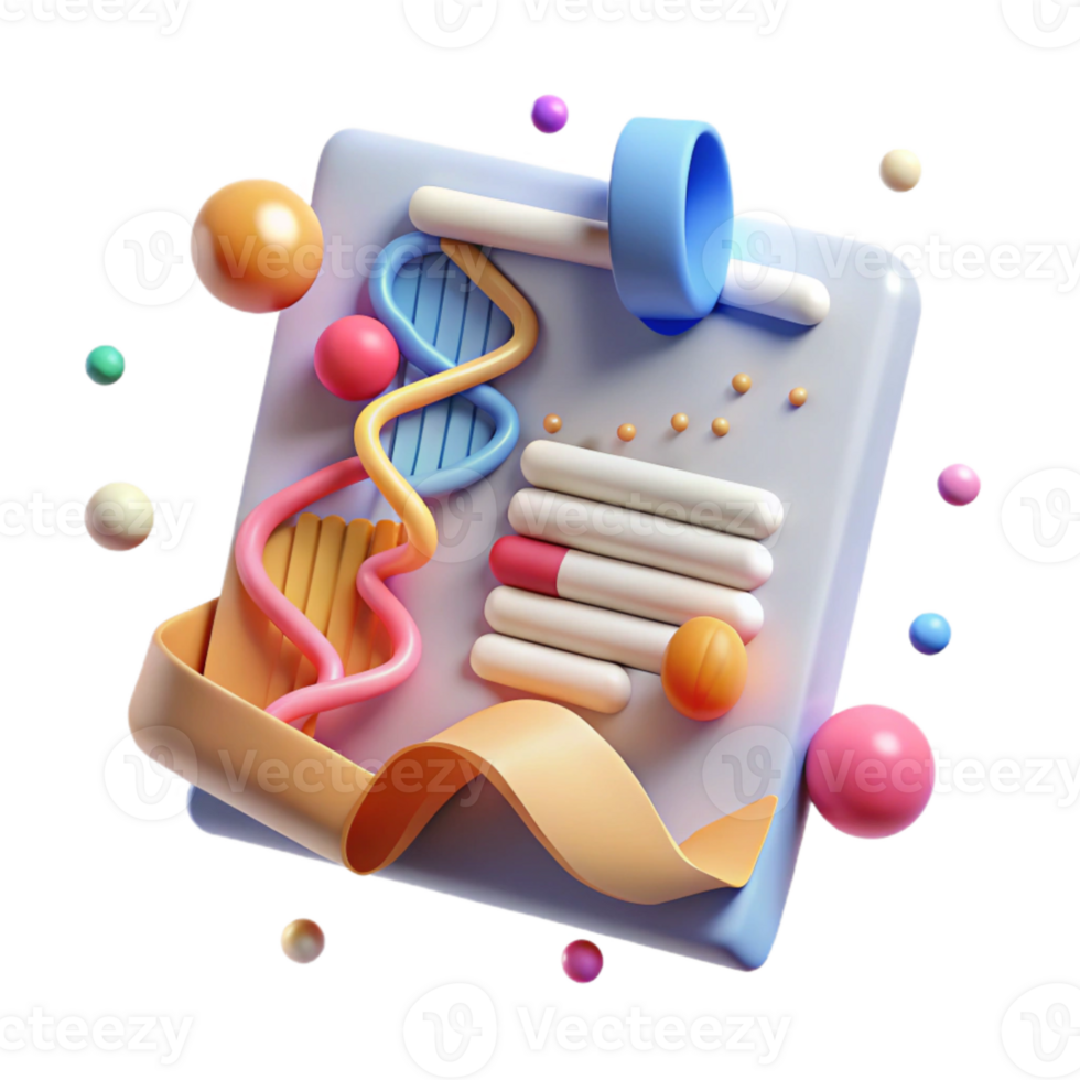 elegant abstract Genetic Variation Chart Isolated on White premium png