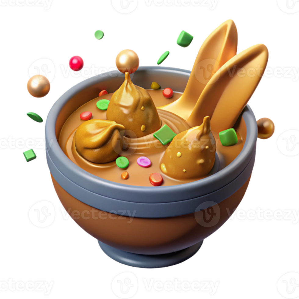beautiful rustic Chicken Curry in a Bowl Transparent Background authentic png
