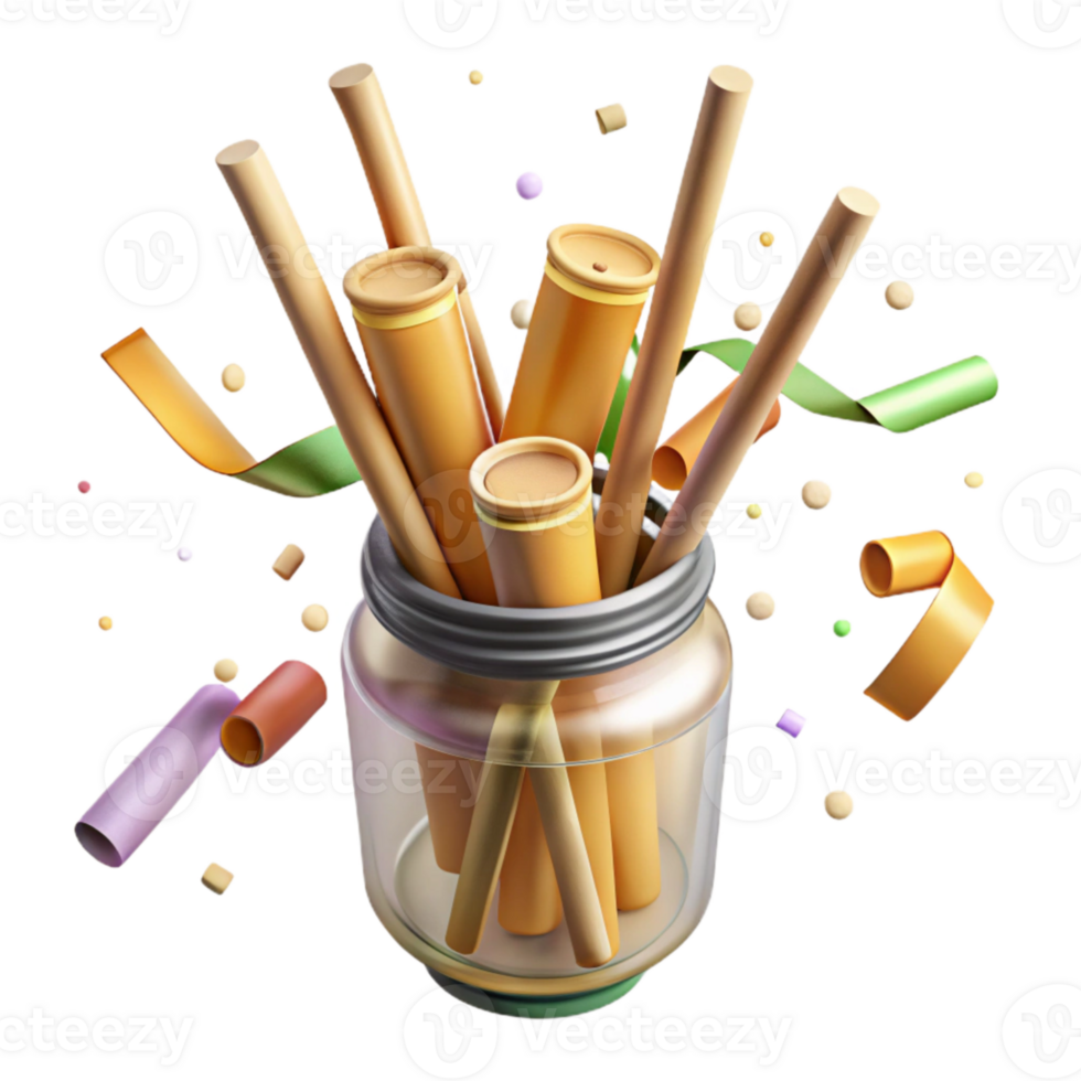 extraordinary abstract Bamboo Straws in Glass Jar Top View Cutout exclusive png