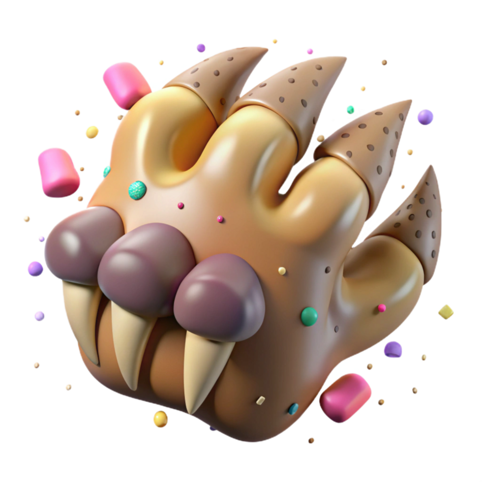 wonderful contemporary Detailed Carving of Bear Claw Isolated on Transparent Background png