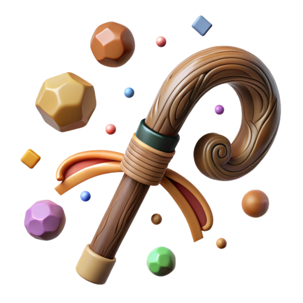 impressive traditional Antique Wooden Cane Isolated Element high quality png