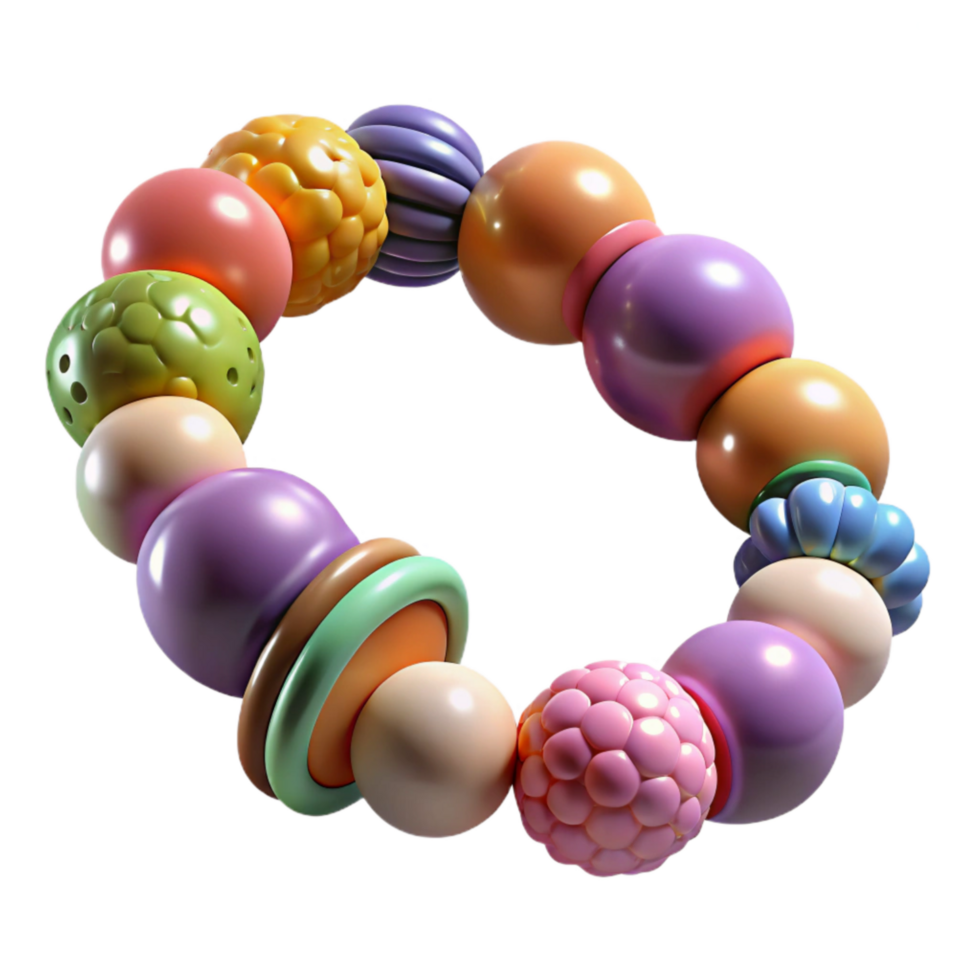 impressive rustic Colorful Beaded Bracelet Isolated genuine png