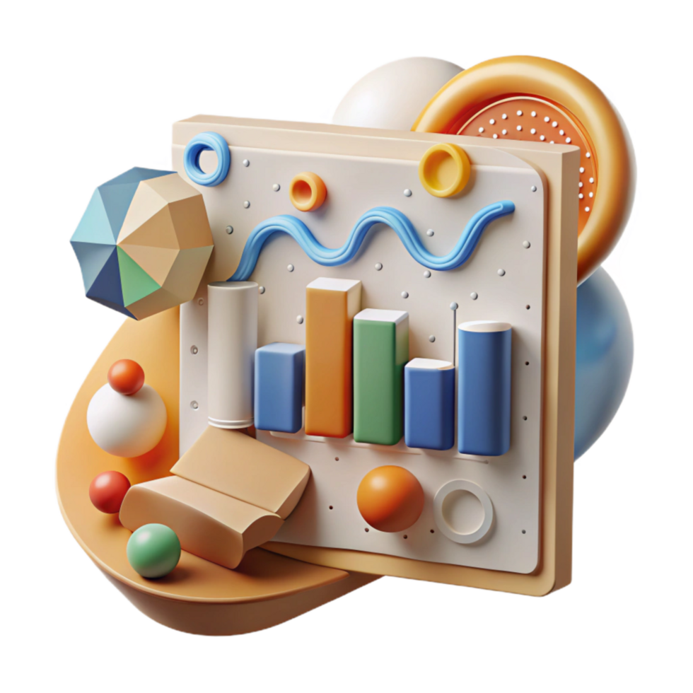 vibrant artistic Climate Change Data Analysis Chart Transparent Background high quality png