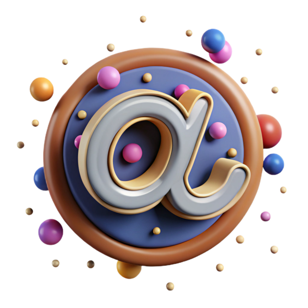 dramatic rustic At Symbol Cutout with Circular Shape and Tail authentic png