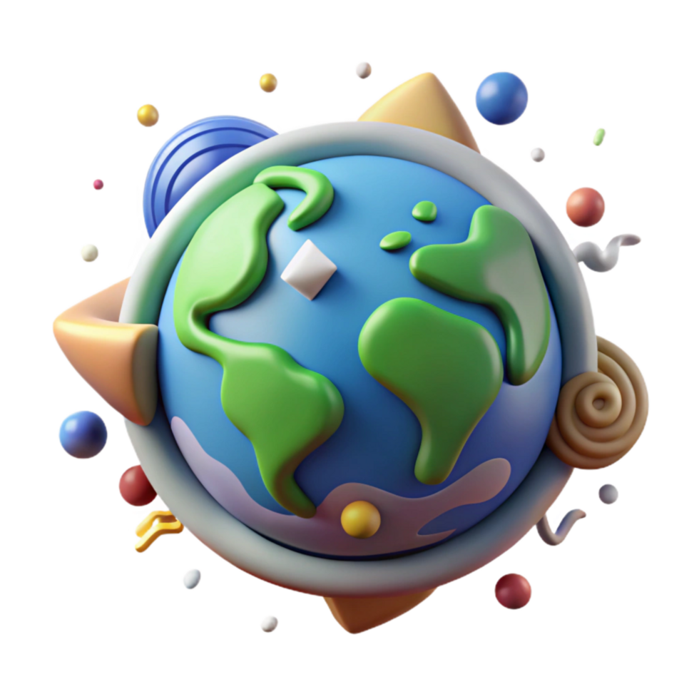 serene minimalist Climate Change Symbol Isolated with Earth Graphic authentic png