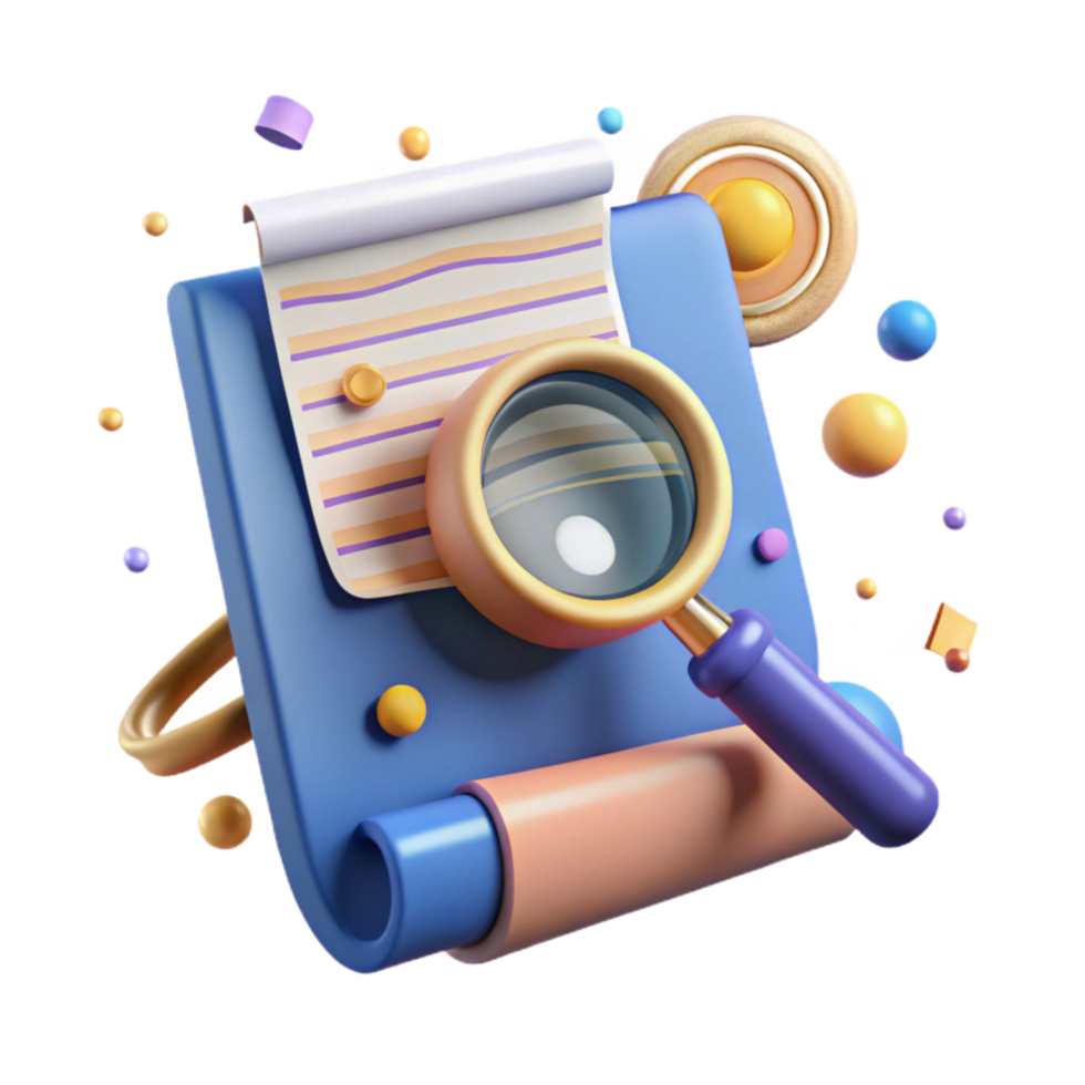 extraordinary rustic Conserving Evidence Magnifying Glass Over Document Cutout premium png