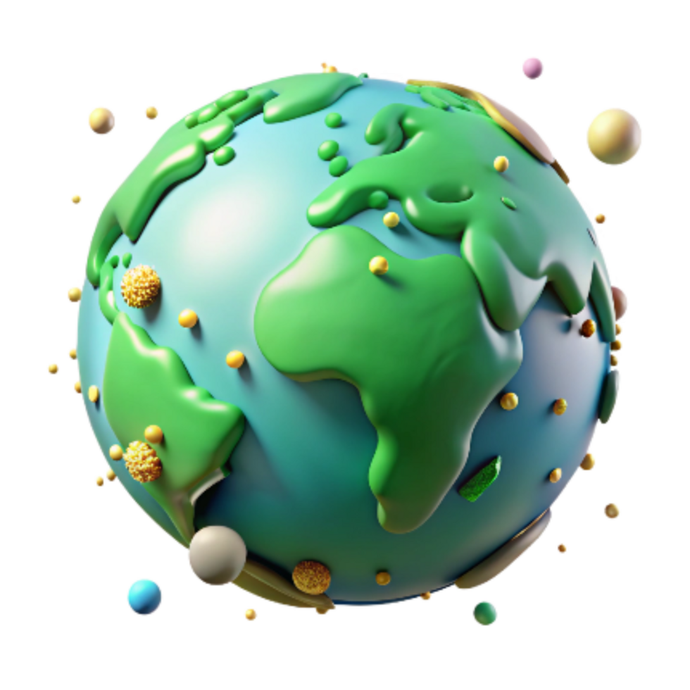 beautiful rustic Globe with Green Continents Isolated Cutout high resolution png