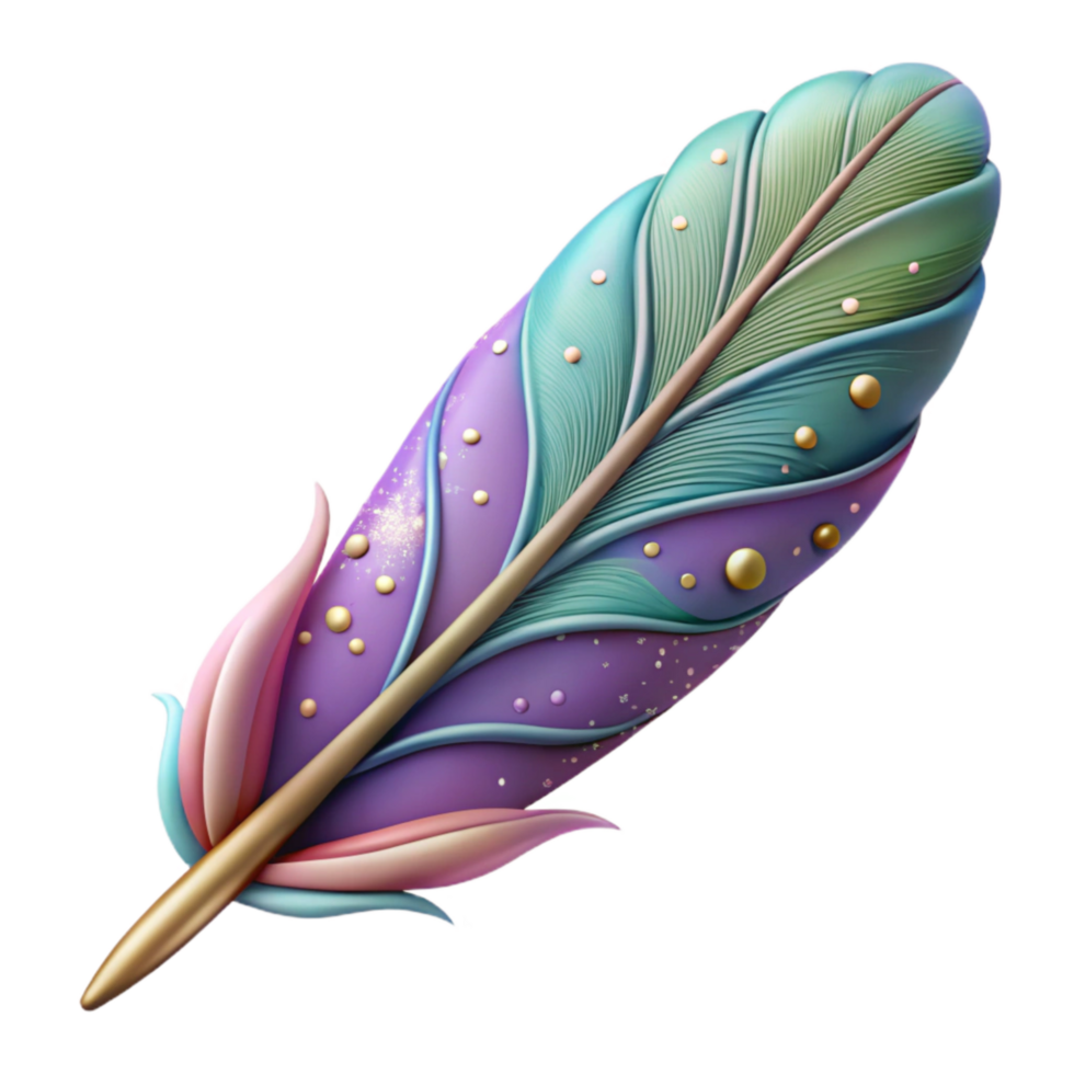 impressive traditional Bird Feather with Embossed Effect Isolated Element exclusive png