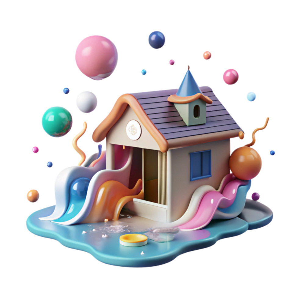 vibrant minimalist Floodwaters Surrounding House Cutout exclusive png