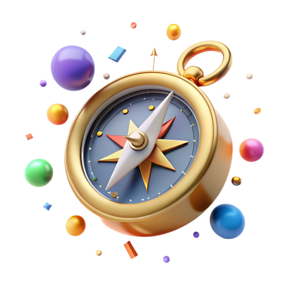 wonderful creative Compass Showing Direction Isolated Transparent Background detailed png